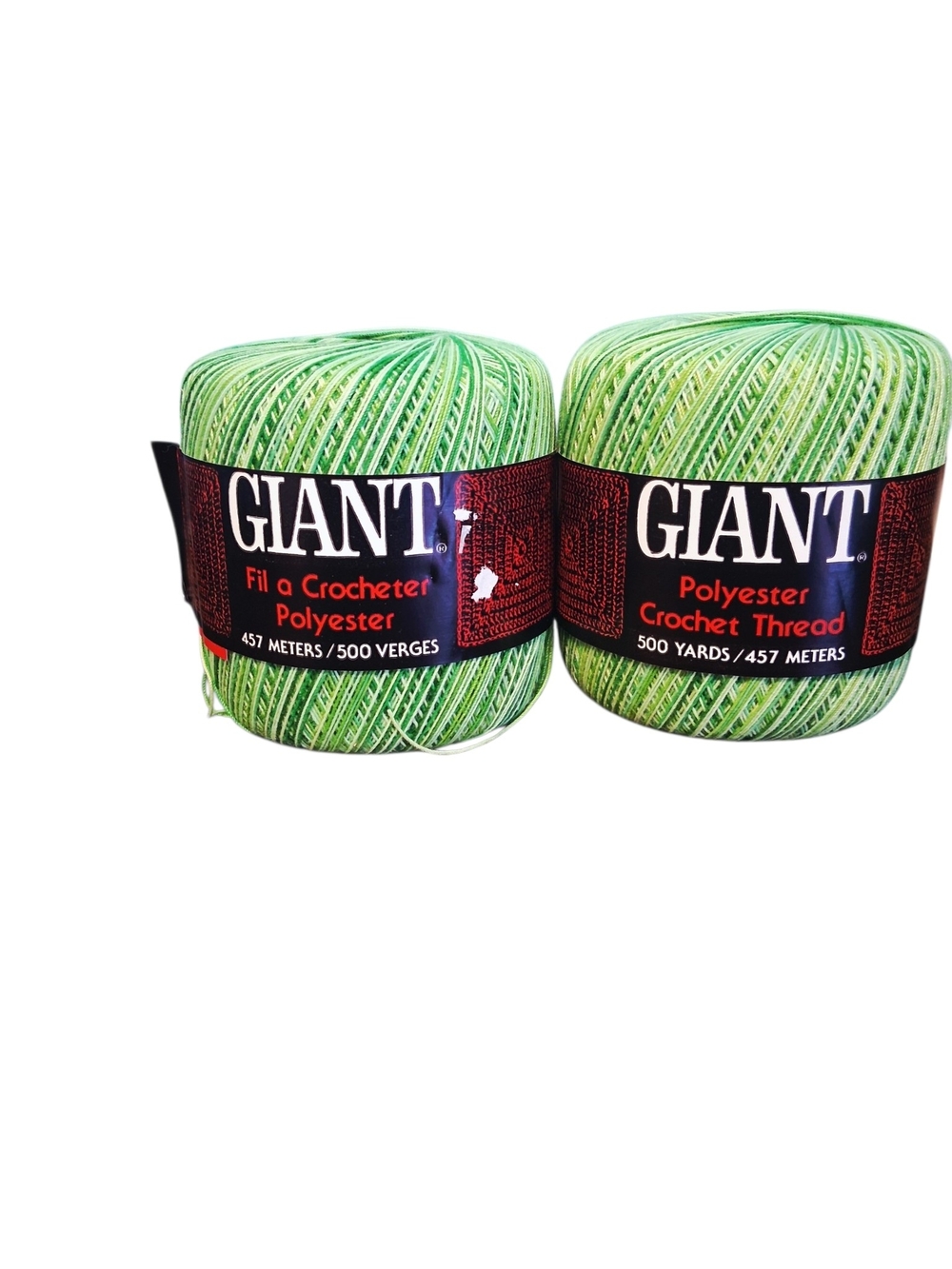 GIANT Polyester Crochet Thread - Variegated Light Green 3091